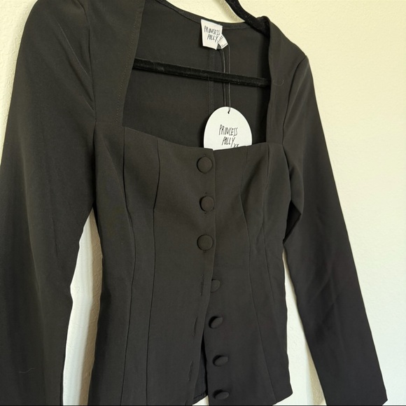 Princess Polly Black Tailored Long Sleeve - Picture 5 of 7